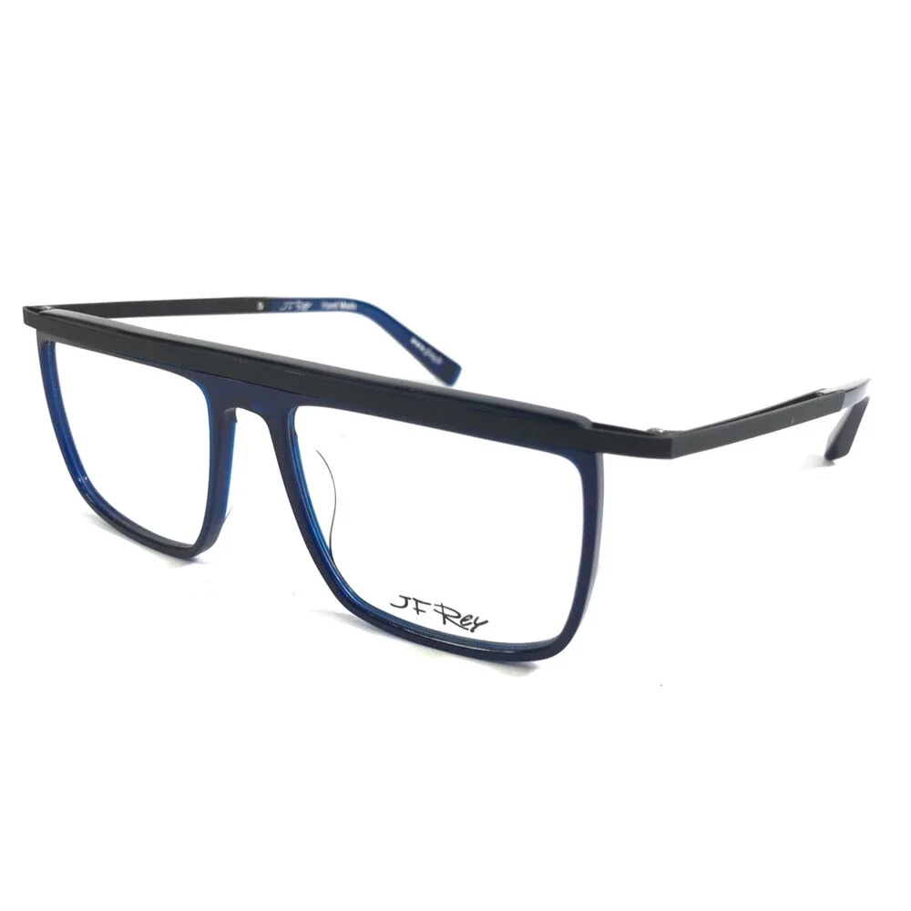 J.F. Rey Eyeglasses Frames JF1445 2500 Blue Black Matte Satin Square 52-16-148